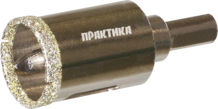 Алмазная коронка для мокрого сверления ПРАКТИКА "Профи" 28х70мм по керамограниту/керамике [917-606]
