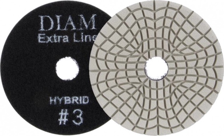 Алмазная тарелка на липучке DIAM АГШК Step-3 100*3 #3 Extra Line Hybrid (сухая/мокрая) [000688]