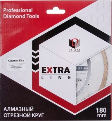Алмазный диск для резки керамики DIAM 1A1R CERAMICS-ELITE 180x1,6x7,0x25,4 [000546]