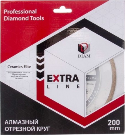 Алмазный диск для резки керамики DIAM 1A1R CERAMICS-ELITE 200x1,6x7,0x25,4 [000547]