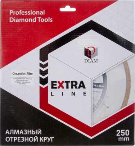 Алмазный диск для резки керамики DIAM 1A1R CERAMICS-ELITE 250x1,6x7,0x25,4 [000595]