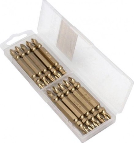 Бита для заворачивания двухстор. ПРАКТИКА TIN PH2 х PH2 65 мм (10шт.) Экспер [036-988]