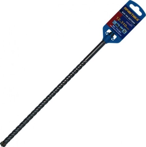 Бур SDS-plus ПРАКТИКА 12х250/310 мм, х-тип серия "эксперт" [775-891]