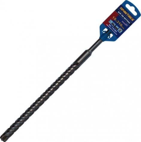 Бур SDS-plus ПРАКТИКА 18х250/310 мм, х-тип серия "эксперт" [776-003]