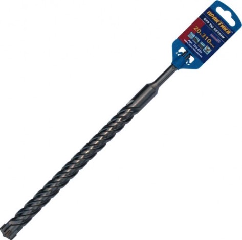 Бур SDS-plus ПРАКТИКА 20х250/310 мм, х-тип серия "эксперт" [776-034]