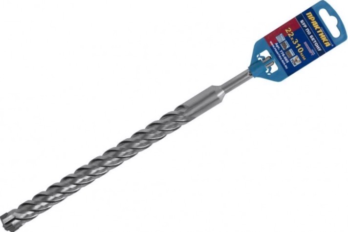 Бур SDS-plus ПРАКТИКА 22х250/310 мм, х-тип серия "эксперт" [776-065]