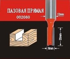 Фреза по дереву АТАКА пазовая прямая 002080 38155 [38155]
