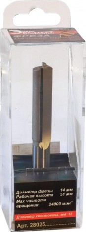 Фреза по дереву ЭНКОР ф 14 X51мм, по ДСП хв. 12 мм. прямая по дсп [28025]