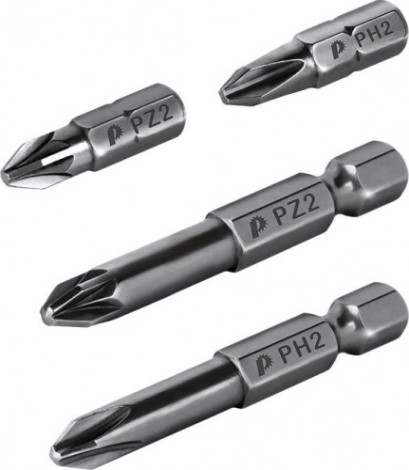 Набор бит ПРАКТИКА "Профи" 4шт PH2, PZ2x25мм, PH2, PZ2x50мм [036-544]