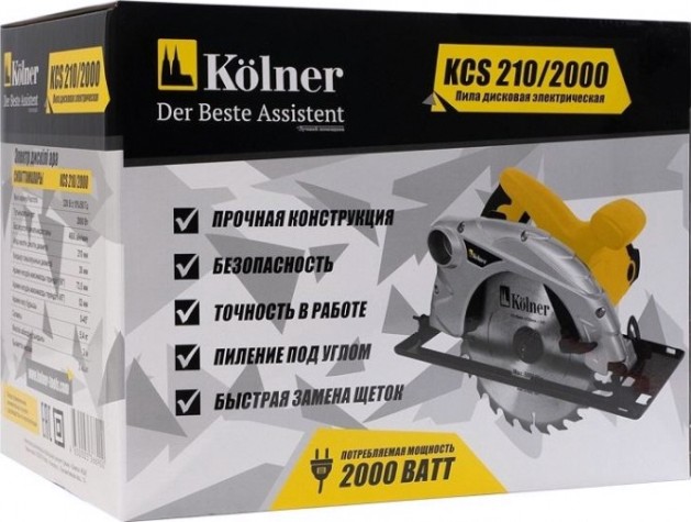 Пила циркулярная сетевая Kolner KCS 210/2000 [кн210-2000]