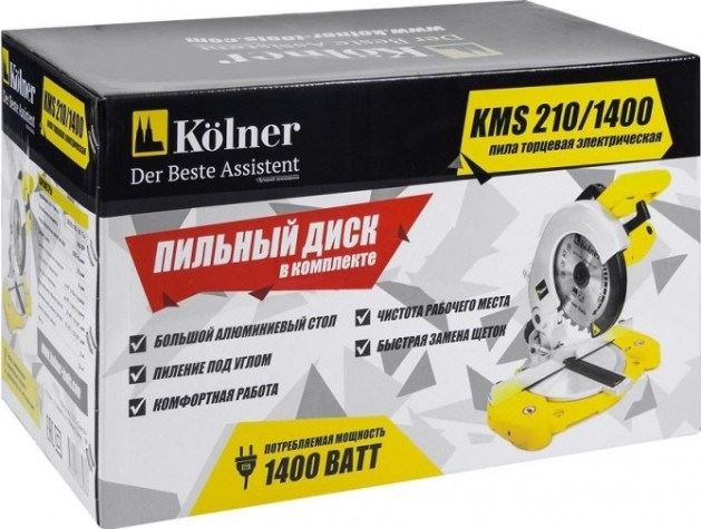 Пила торцовочная сетевая Kolner KМS 210/1400 [кн210-1400кмс]