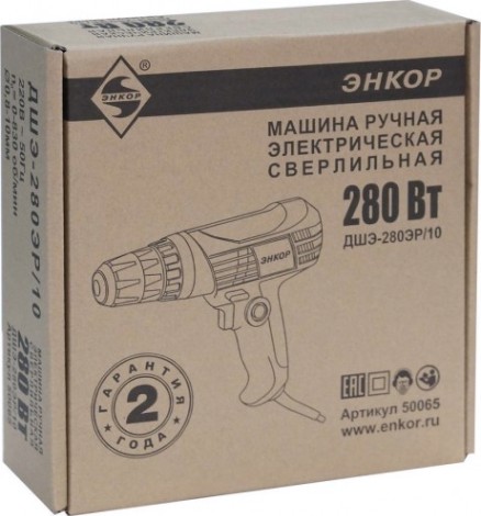 Шуруповерт сетевой ЭНКОР ДШЭ-280ЭР/10 [50065]
