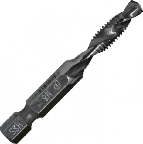 Сверло метчик ПРАКТИКА 6х1.0х57 мм HEX 1/4' (774-993) [774-993]
