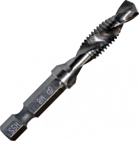 Сверло метчик ПРАКТИКА 8х1.25х64 мм HEX 1/4' (775-006) [775-006]