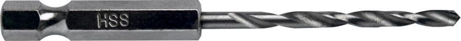 Сверло по металлу ПРАКТИКА HEX 1/4" Р6М5 2,5х77 мм [037-534]