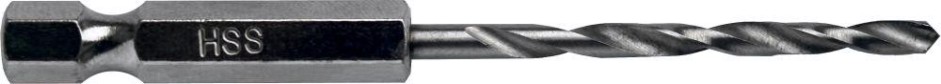 Сверло по металлу ПРАКТИКА HEX 1/4" Р6М5 3,2х90 мм [037-558]