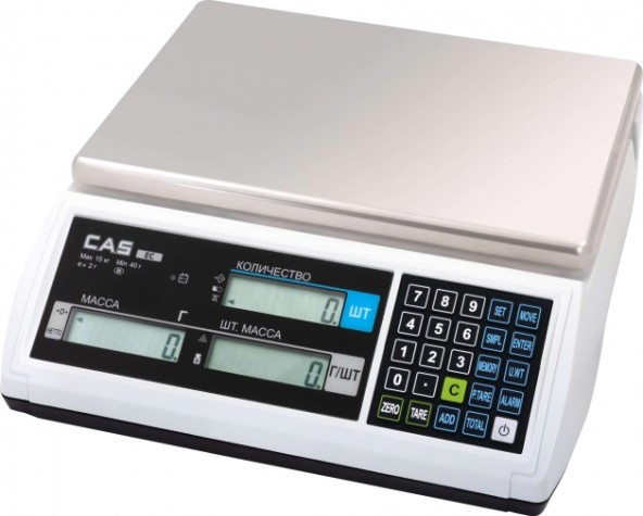 Весы торговые Cas EC-3 счетные с пред. 3 кг, жк дисплей [740637]