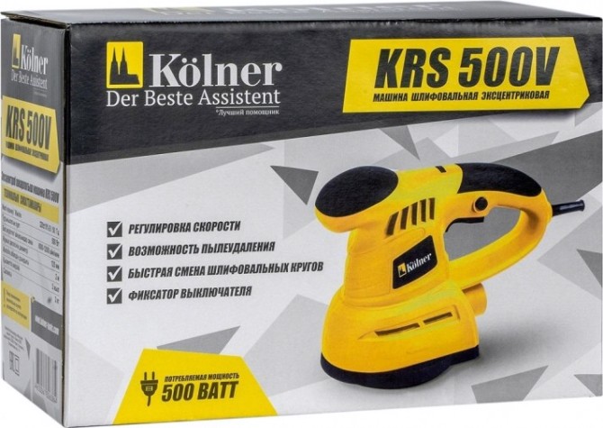 Виброшлифмашина эксцентриковая сетевая Kolner KRS 500V [кн500]